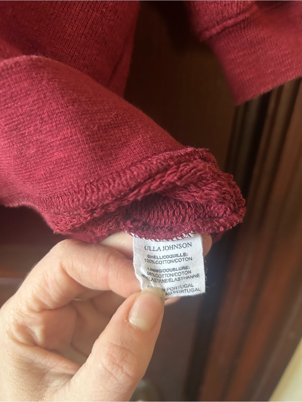 Ulla Johnson Crew Neck Puff Sleeve Maroon Sweatshirt Size Small - Picture 7 of 7